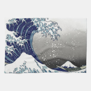 PixDezines Vintage, Great Wave, Hokusai 葛飾北斎の神奈川沖浪 Towel
