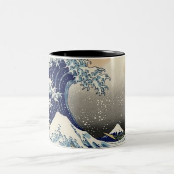 Pixdezines Vintage  Great Wave  Hokusai 葛飾北斎の神奈川沖浪 Two-tone Coffee Mug by The_Masters at Zazzle