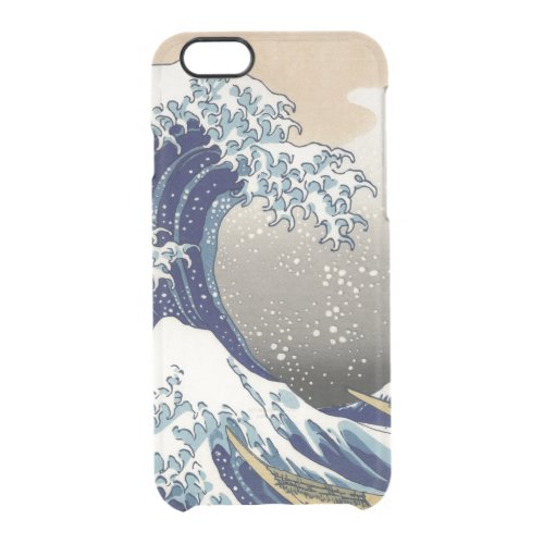 PixDezines Vintage Great Wave Hokusai 葛飾北斎の神奈川沖浪 Clear iPhone 66S Case