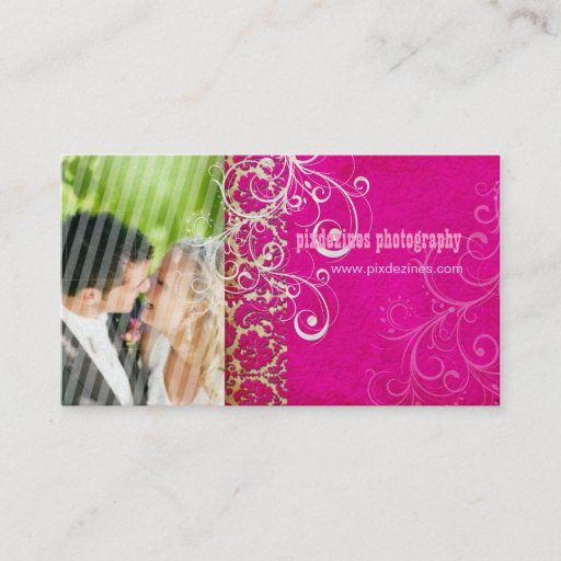 Customizable PixDezines Vintage Grunge Damask / Hot Pink Business Card Templates