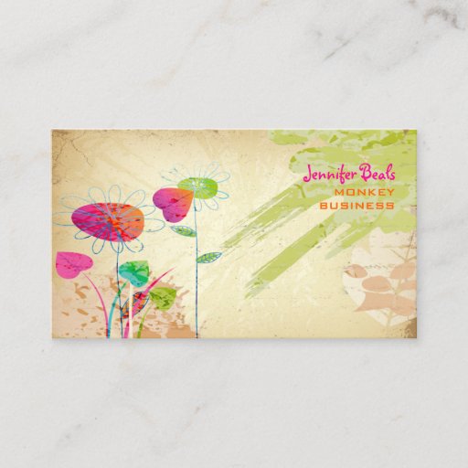 Customizable PixDezines Vintage Grunge Floral â™¥â™¥â™¥â™¥ Business Card