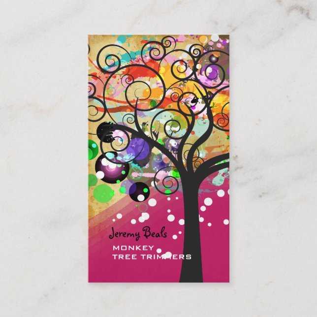PixDezines vintage Grunge Tree Trimmers♥♥♥ Business Card (Front)