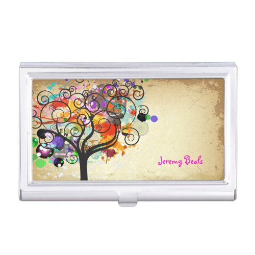 PixDezines Vintage Grunge Tree Trimmers Business Card Case