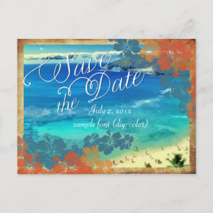 PixDezines vintage hanauma bay/save the date Announcement Postcard