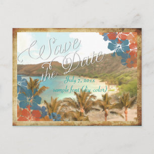 PixDezines vintage hanauma bay/save the date Announcement Postcard