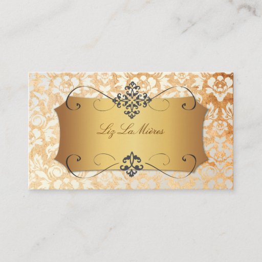 Customizable PixDezines vintage haute coutour damask/pearl Business Card Templates