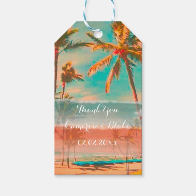PixDezines vintage hawaii/beach Gift Tags (Front)