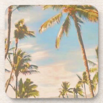 Pixdezines Vintage Hawaiian Beach Beverage Coaster by PixDezines at Zazzle