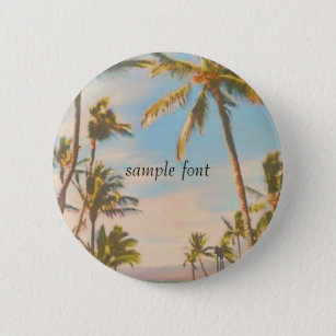 PixDezines vintage hawaiian beach Button