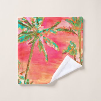 Pixdezines Vintage Hawaiian Beach/coral/teal Bath Towel Set by PixDezines at Zazzle