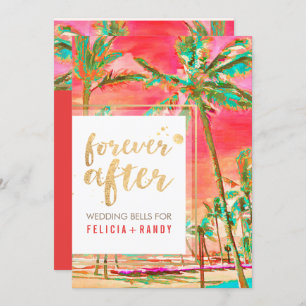 PixDezines Vintage Hawaiian Beach/Coral/Teal Invitation