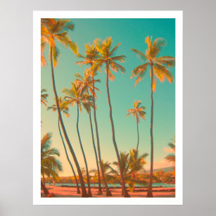 PixDezines vintage hawaiian beach/honaunau Poster