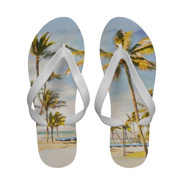 PixDezines vintage hawaiian beach Sandals