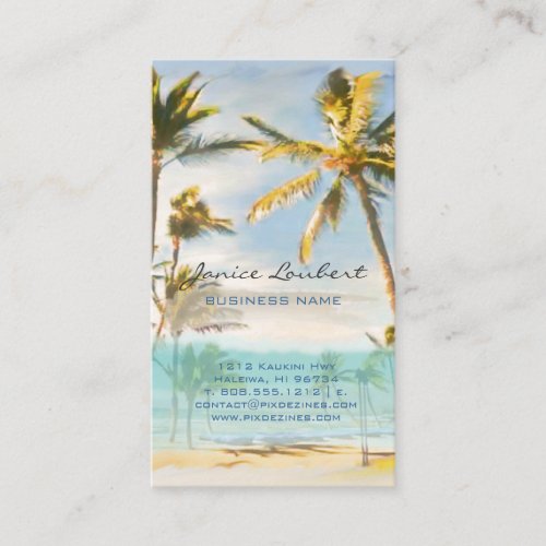 PixDezines vintage hawaiian beach scene Business Card