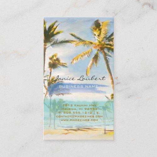PixDezines vintage hawaiian beach scene Business Card