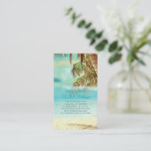 PixDezines Vintage Hawaiian Beach Scene Business Card (Standing Front)