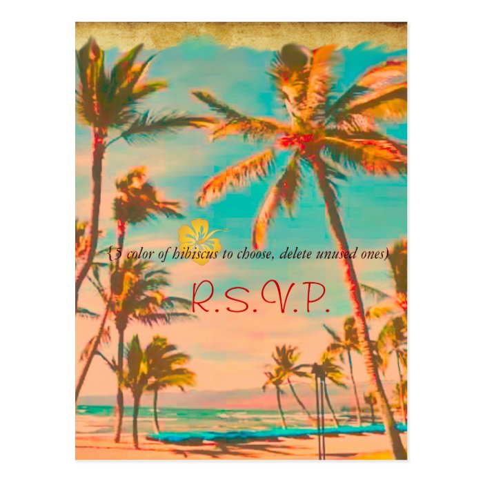 PixDezines vintage hawaiian beach/teal Postcard