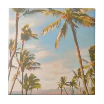 Pixdezines Vintage Hawaiian Beach Tile by PixDezines at Zazzle