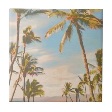 Pixdezines Vintage Hawaiian Beach Tile