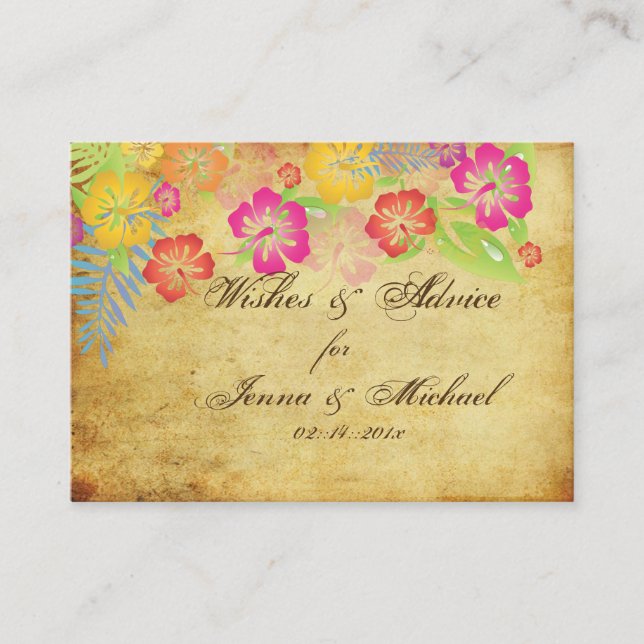 PixDezines Vintage Hibiscus Advice Cards (Front)