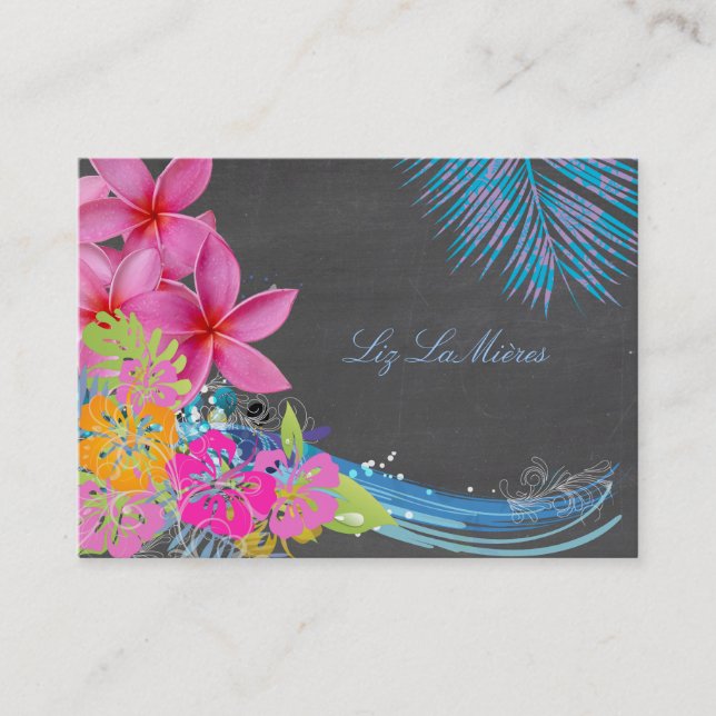 PixDezines vintage hula waves Business Card (Front)