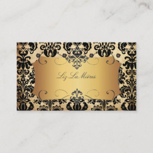 PixDezines Vintage Isabella damask/faux parchment Business Card