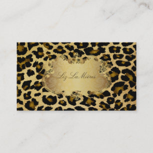 PixDezines Vintage leopard Business Card