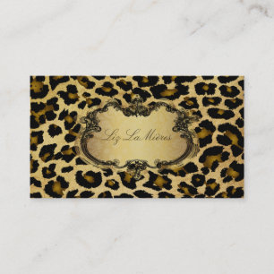 PixDezines Vintage leopard Business Card