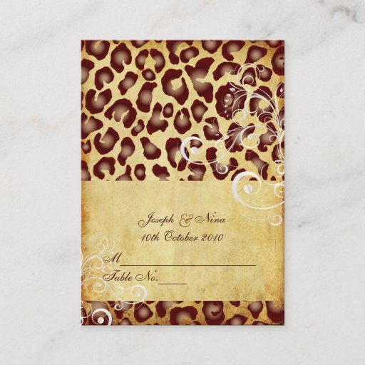 Customizable PixDezines Vintage Leopard place cards, chubby Business Card