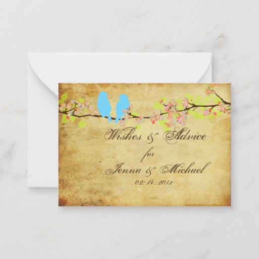 Customizable PixDezines Vintage Love Birds, Advice Cards Business Card Template