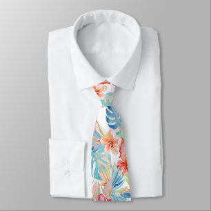 PixDezines Vintage Lush H2 Hawaii Floral Foliage Neck Tie