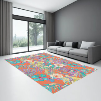 PixDezines Vintage Lush H2 Hawaii Floral Foliage Rug