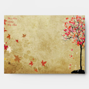 PixDezines vintage maple tree/pink+orange Envelope