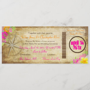 PixDezines vintage nautical boarding pass/compass Invitation