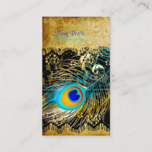 PixDezines vintage peacock+lace/diy fonts Business Card