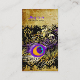 PixDezines vintage peacock+lace/diy fonts Business Card