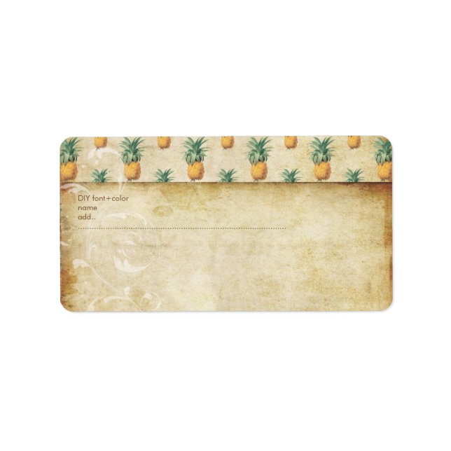 PixDezines Vintage Pineapple/Faux Parchment Label (Front)