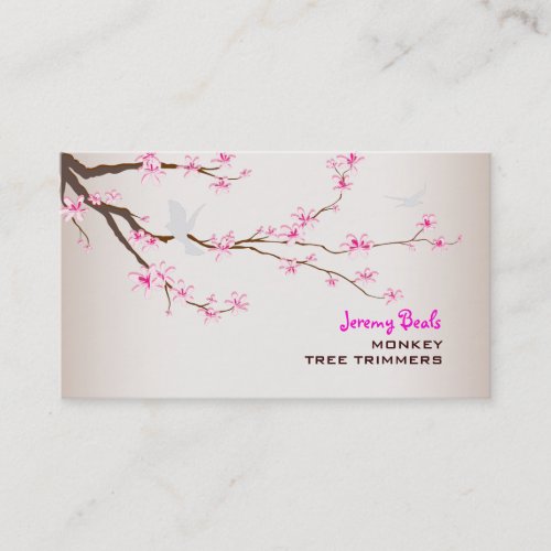 PixDezines vintagepink sakura tree trimmers  Business Card