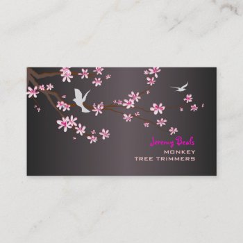 Pixdezines Vintage/pink Sakura Tree Trimmers ♥♥♥ Business Card by Create_Business_Card at Zazzle