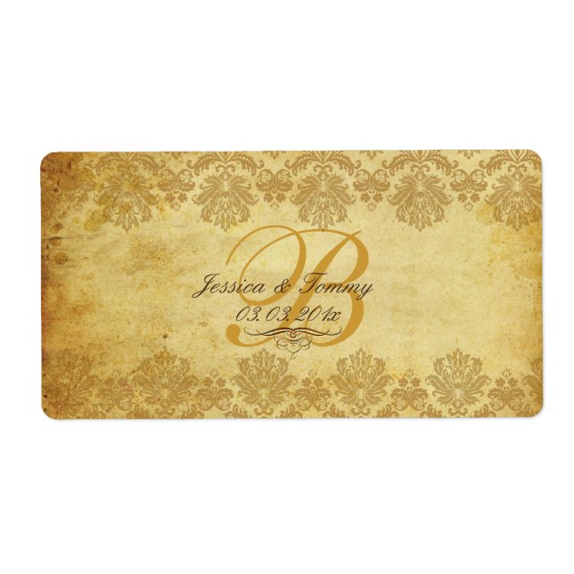 PixDezines vintage pique damask+4 label choices (Front)