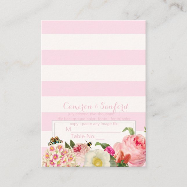 PixDezines vintage primrose/place cards (Front)