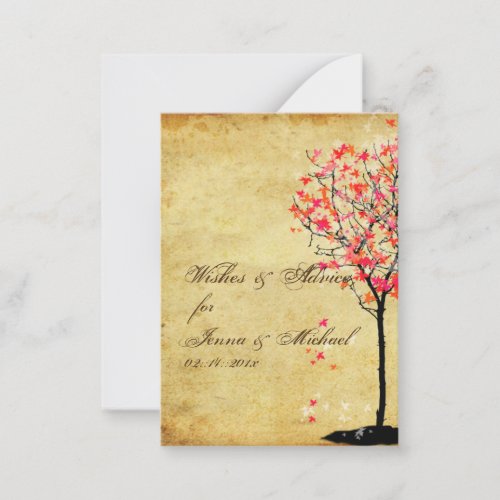 PixDezines vintage red maple, Advice Cards Business Cards