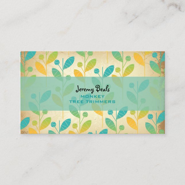 PixDezines Vintage Retro Foliage ♥♥♥♥ Business Card (Front)