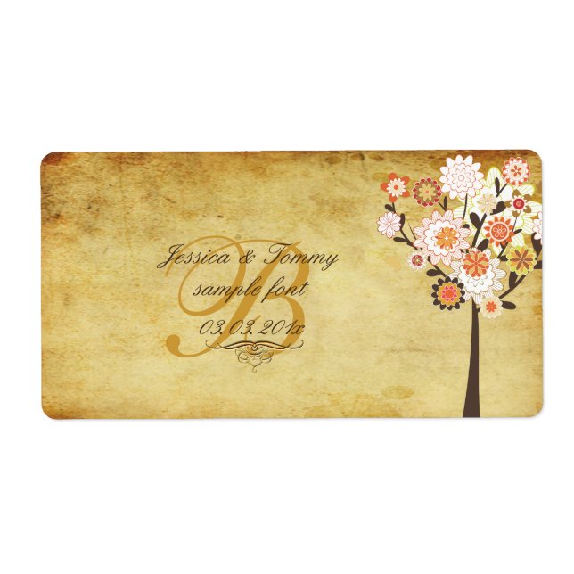 PixDezines vintage retro tree/fall occasion Label (Front)