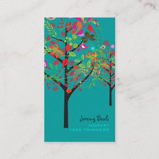 Customizable PixDezines Vintage Retro Tree Trimmers â™¥â™¥â™¥/DIY Business Card Templates