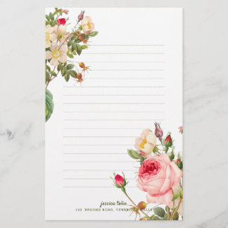 PixDezines Vintage Roses/Botanical Art Stationery