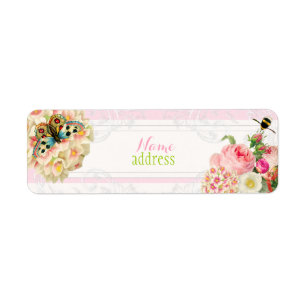 PixDezines vintage roses/DIY background Label
