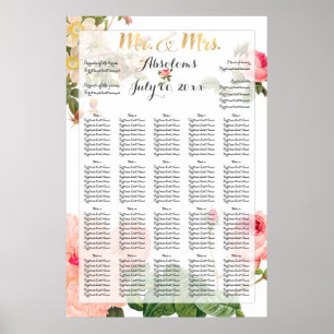 PixDezines Vintage Roses Seating Chart