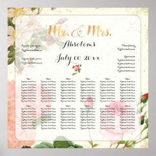 PixDezines Vintage Roses Seating Chart
