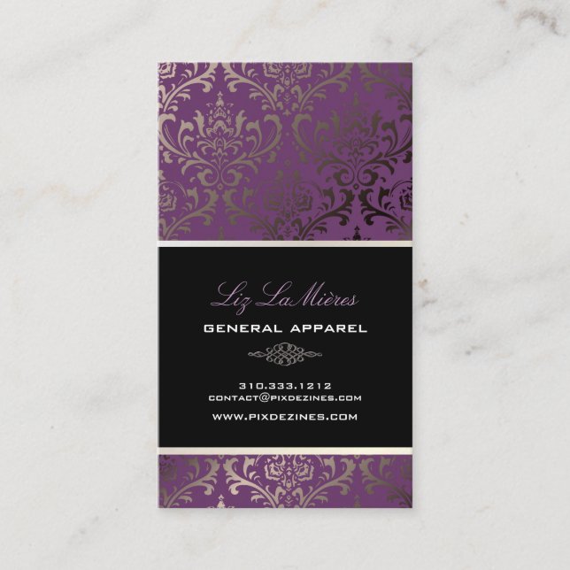 PixDezines vintage rossi damask/diy background Business Card (Front)